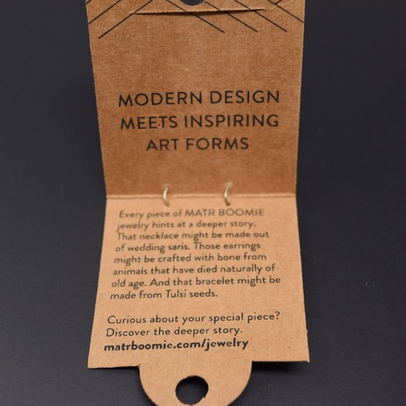 Matr Boomie Earring Teardrop Silvertone Textured New Handmade Artisan Boho - Picture 5 of 7